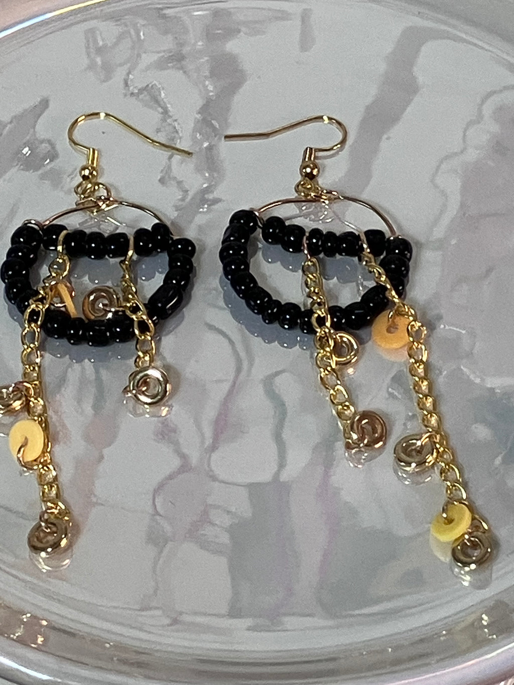 Pot of gold dangling earrings