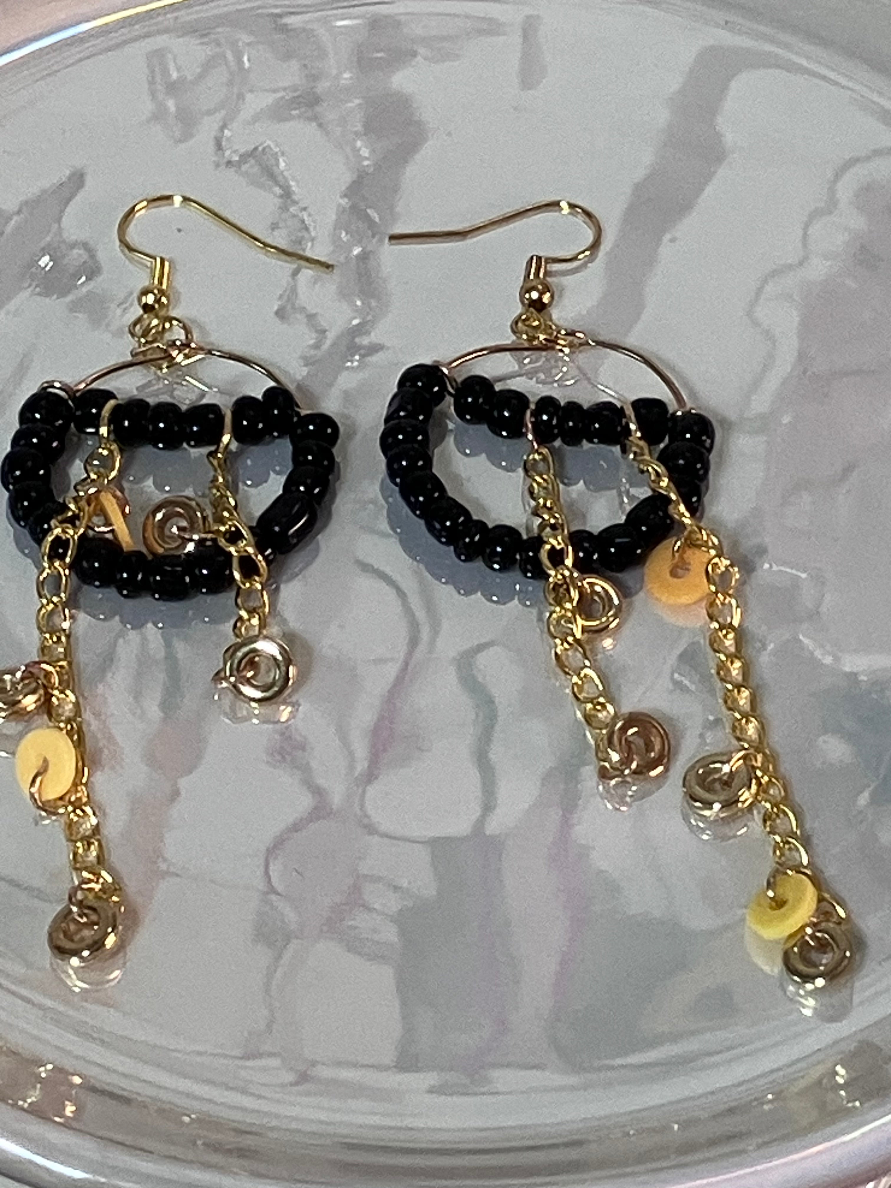 Pot of gold dangling earrings