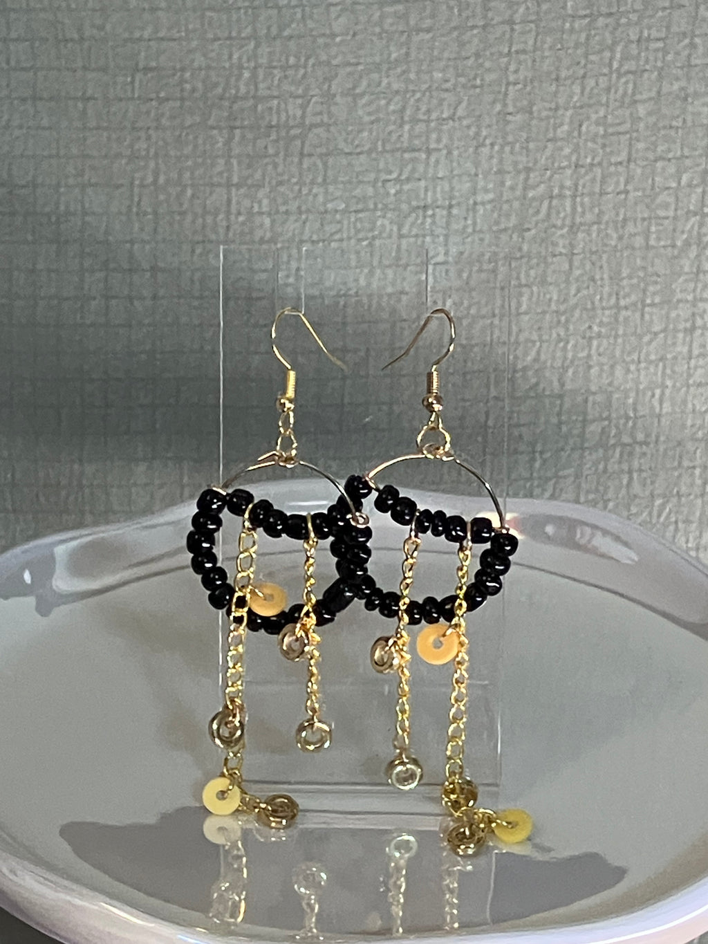 Pot of gold dangling earrings