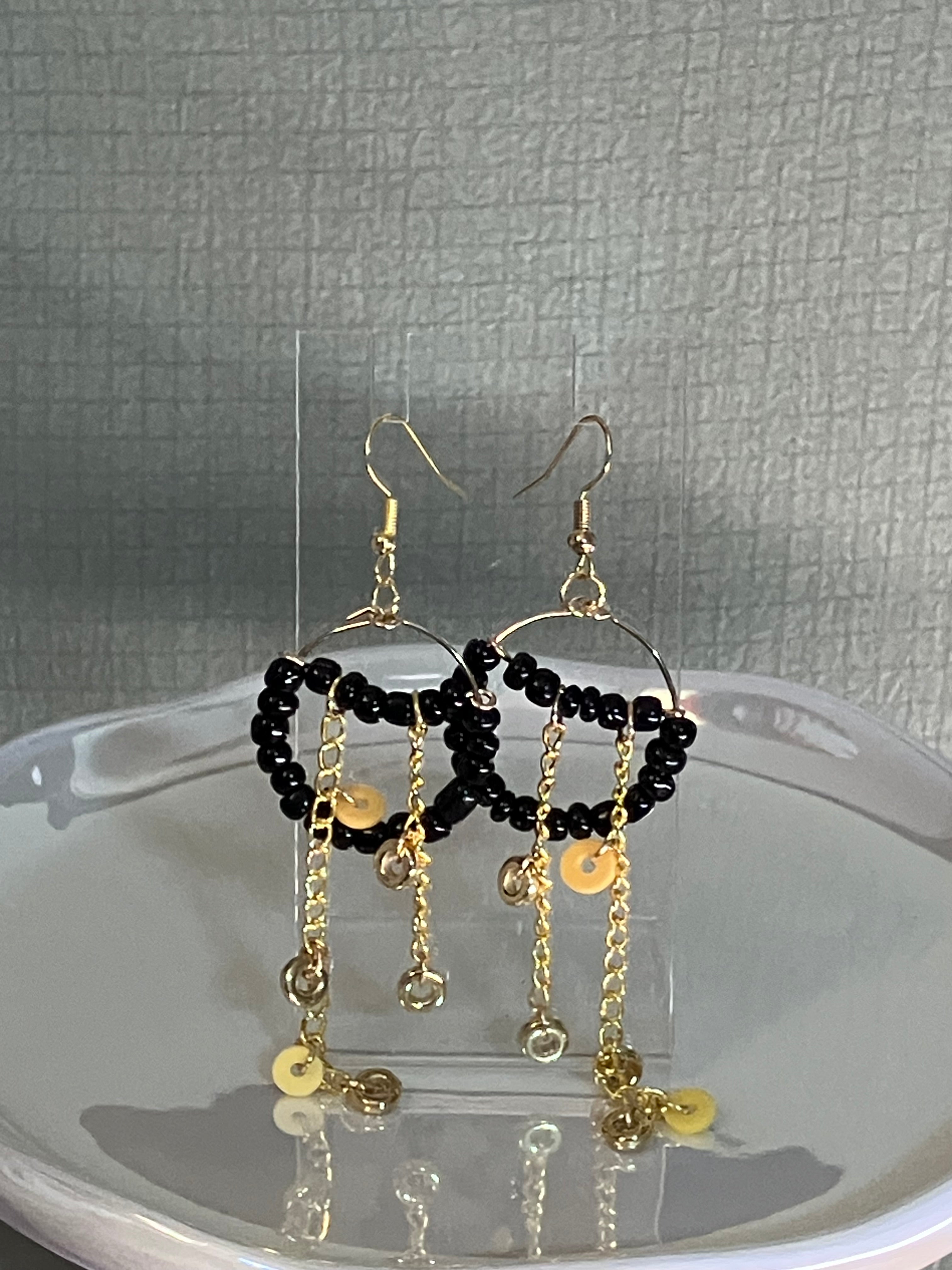 Pot of gold dangling earrings