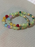 Rainbow and green bracelet!!￼￼￼